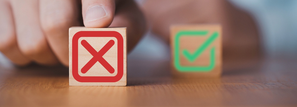 ○と、×をイメージできるイラスト画像